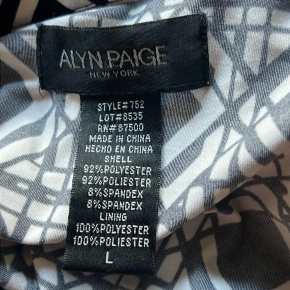 Alyn Paige size Large geometric slip on belted A-line dress - Picture 2 of 9